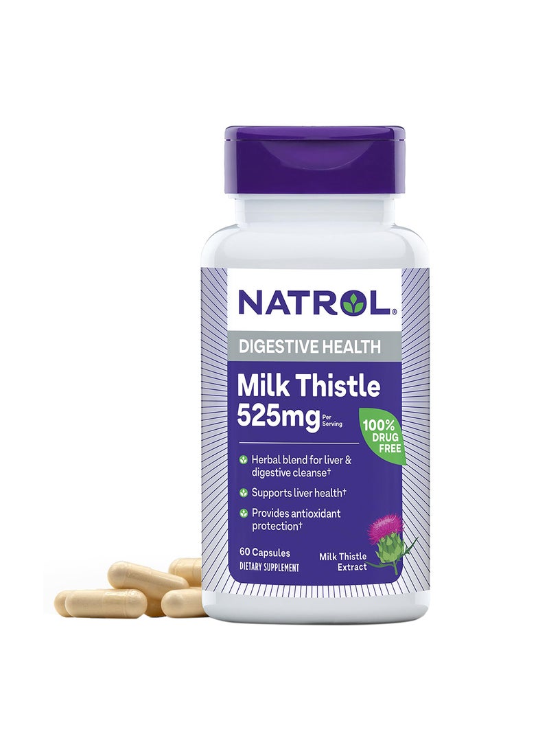 Natrol Milk Thistle Dietary Supplement 60 Capsules - Image 1